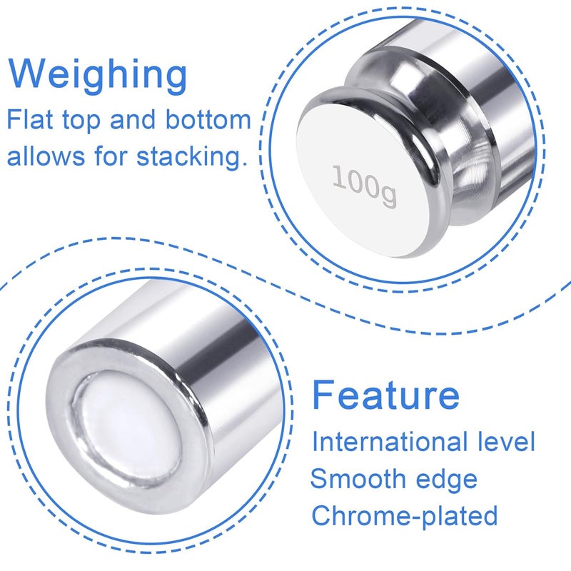 QP Calibration Weights, 100 Gram OIML Class M1 High Precision Scale Weights, Stainless Steel Gram Weights, Chrome Finish, Scale Calibration Weights for Digital Scale, Kitchen Scale, Pocket Scale - Image 4